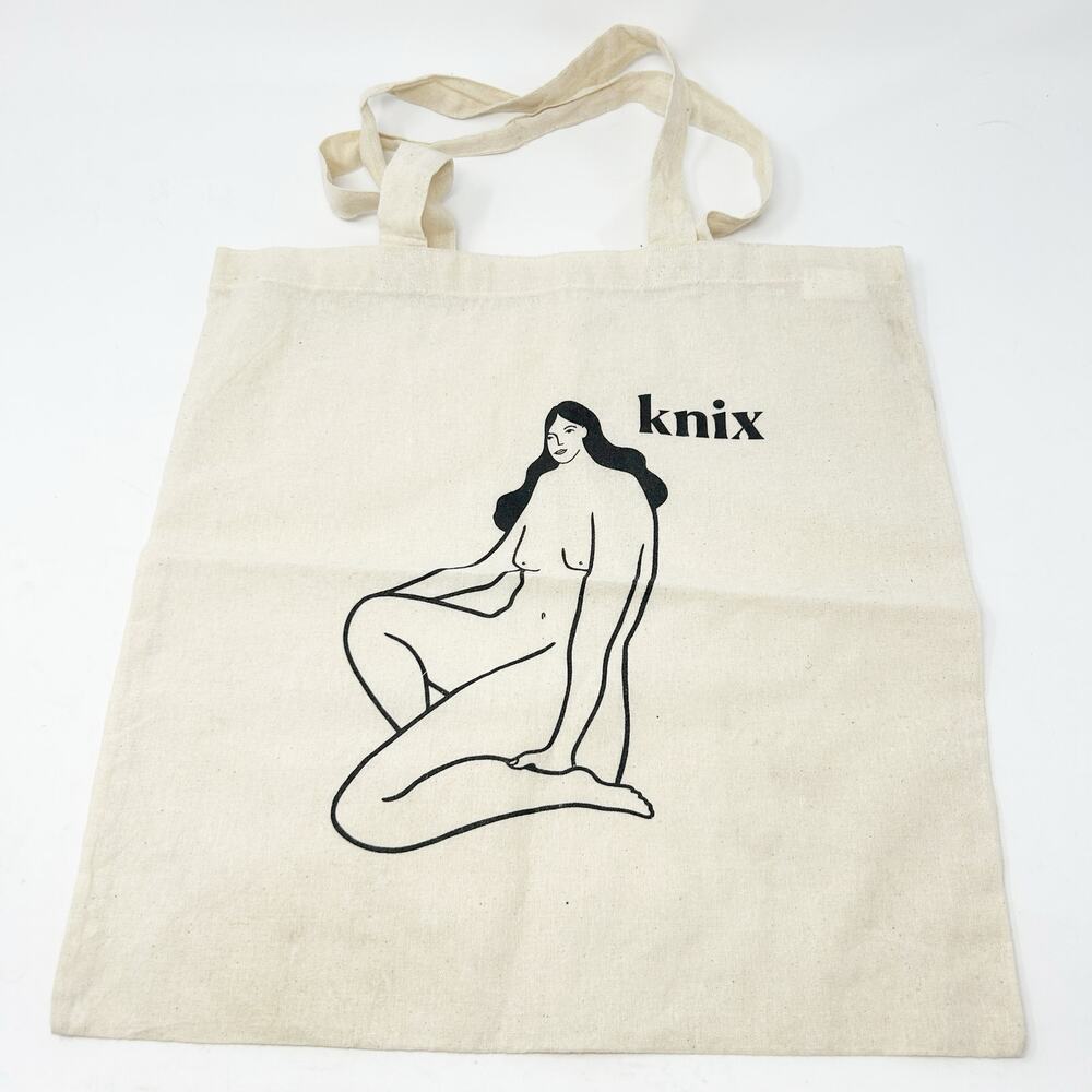 Knix Leia Bryans Nude Art Body Positivity Reusable Cotton Canvas‎ Tote Bag Cream